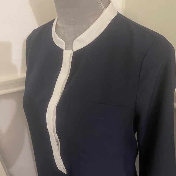J. Crew Navy Shirt Dress - Picture 2 of 8